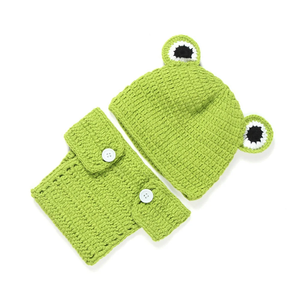 

Newborn Baby Photo Props Knitted Costume Set Infant Unisex Hat Pants Baby Photography Outfit Newborn Photography Props