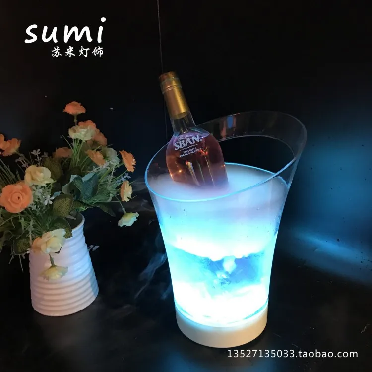

LED luminous charging portable bar small ice bucket, wine bucket, foreign wine, red wine, champagne bucket, bar supplies, wine b