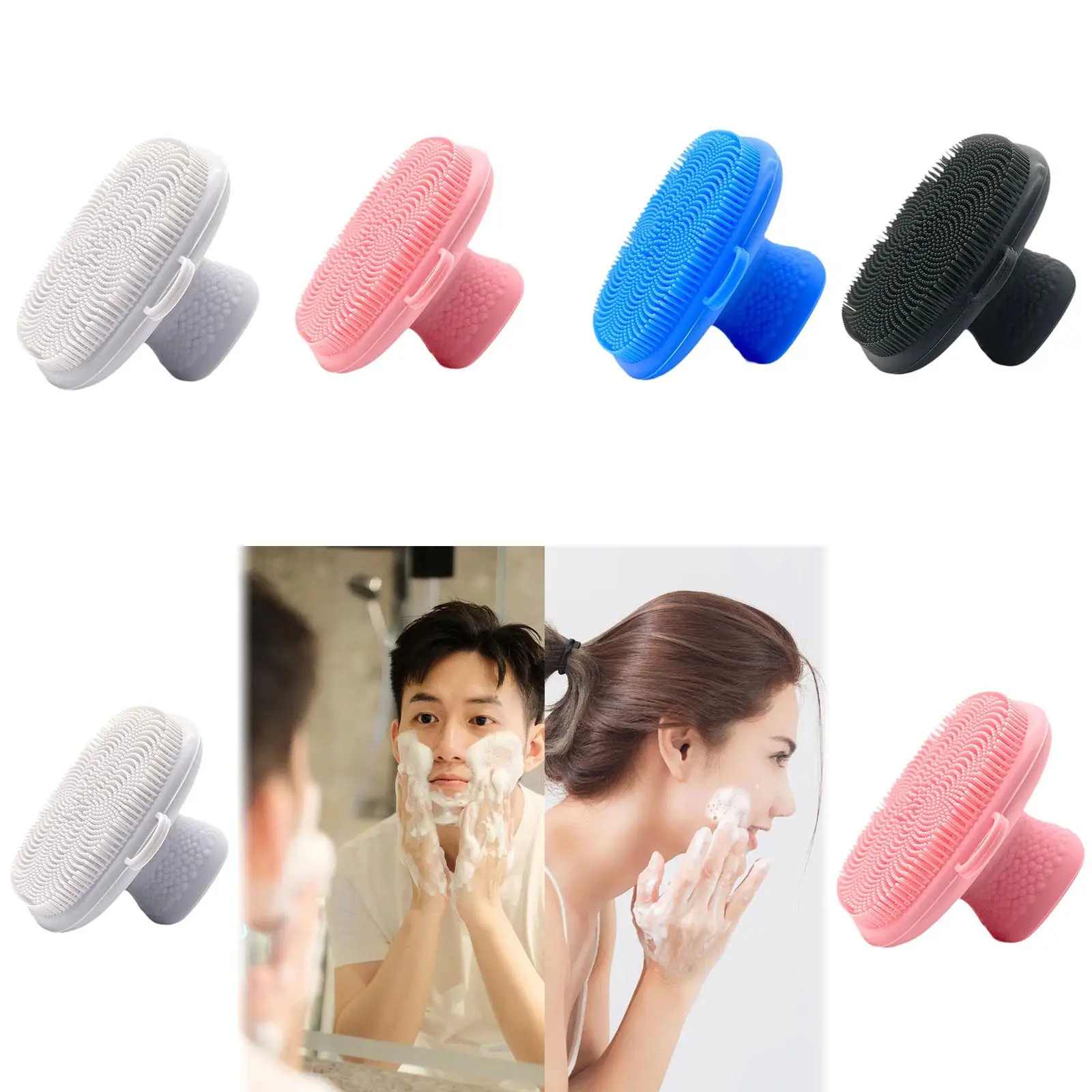 Face Brushes for Cleansing Soft Remover Flexible Scrubber Care Tool Wet and Dry Soft Silicone Face Wash Brush