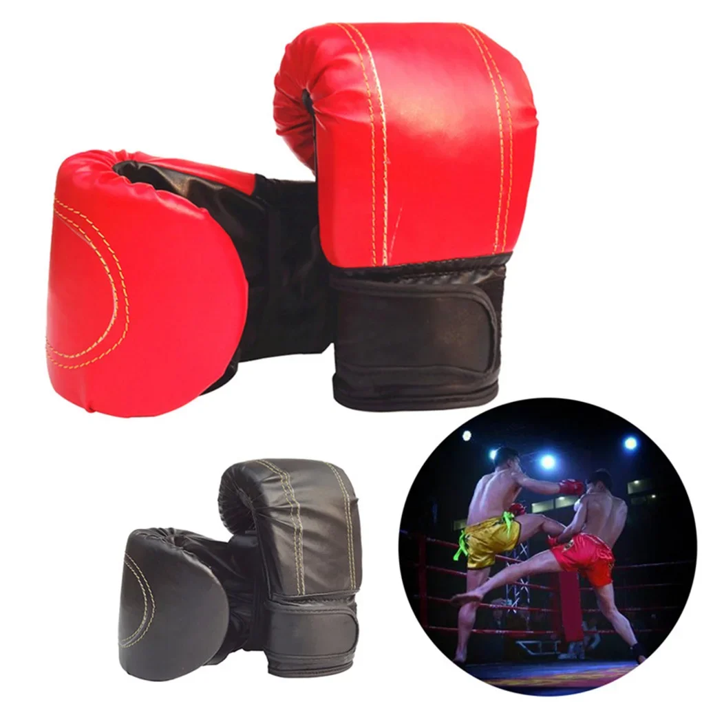 1 Pair Boxing Gloves Adults Women Men Boxing Sanda Gloves Unisex Boxing Training Exercise Leather Gloves Sports Protection Mitts