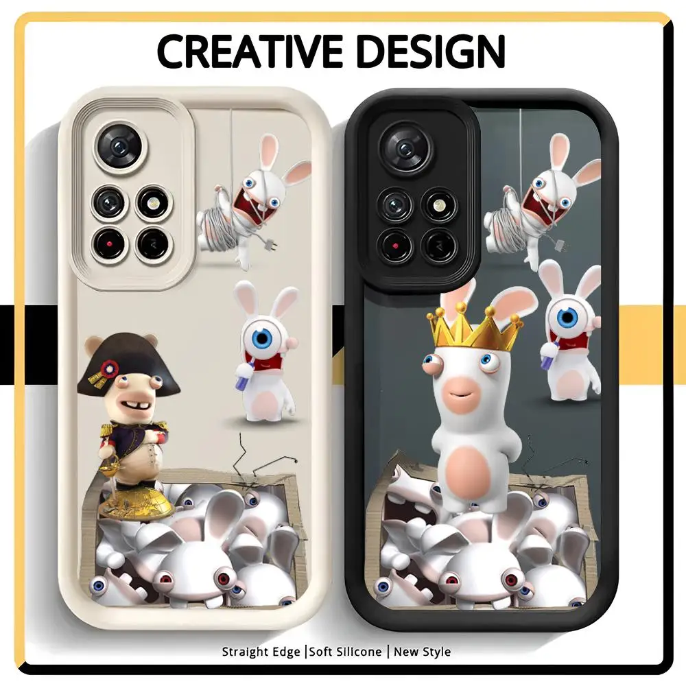 Anime Is R-Rabbids I-Invasions MINISO Phone Case Eye Ladder For Redmi 10 13Note PRO 13C 4 5G / Xiaomi 14 PRO T POCOX3 5