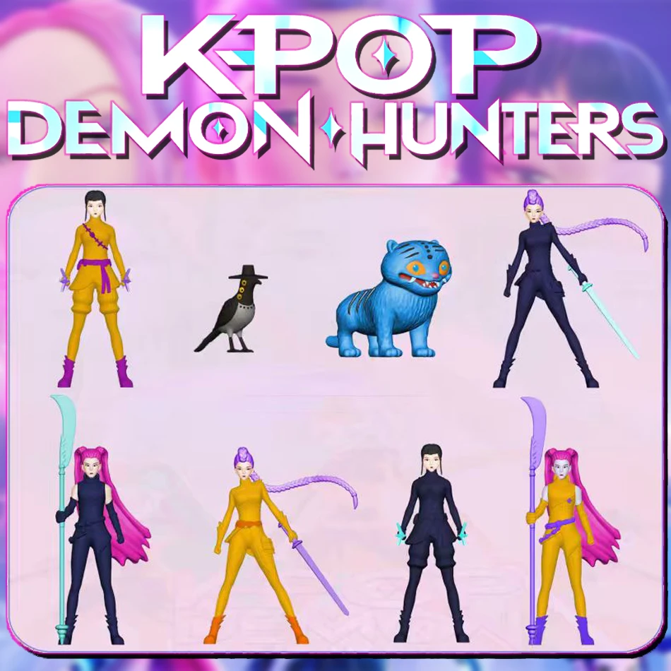 5-8pcs/Set Kpop Demon Hunters Action Figure Model Doll Derpys Tiger Figurine Toys Desk Decoration Statues Ornament For Fans Gift