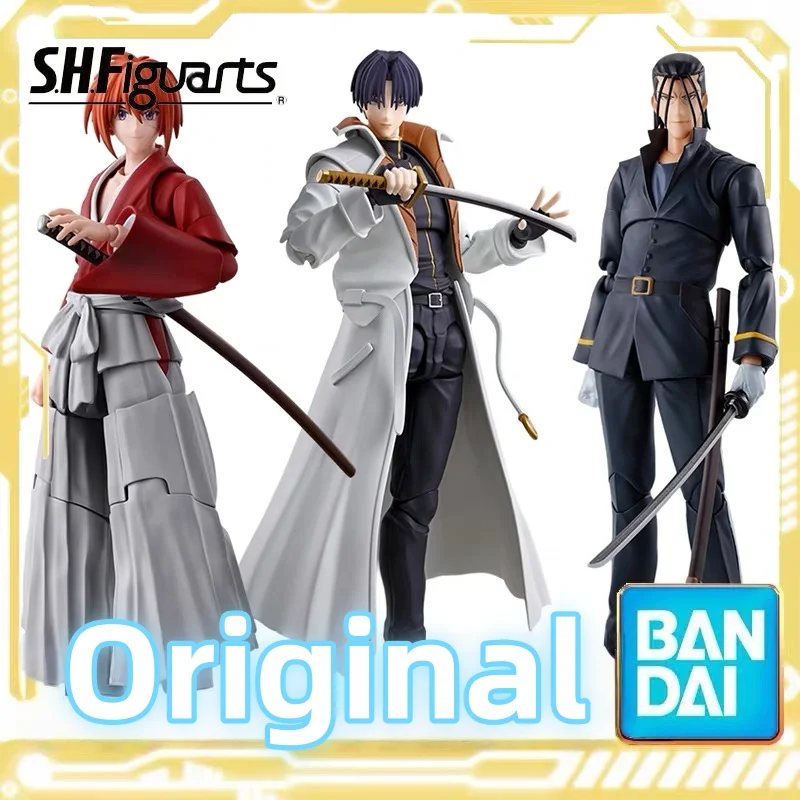 

New Bandai Original Anime Rurouni Kenshin Shf Saito Hajime Collection Ornaments Model Action Figure Toy Children's Birthday Gift