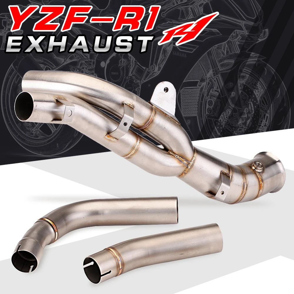 For YAMAHA R1 Escape Slip On 60MM Front Tube Link Pipe Connect Original racing line full Motorcycle Exhaust System