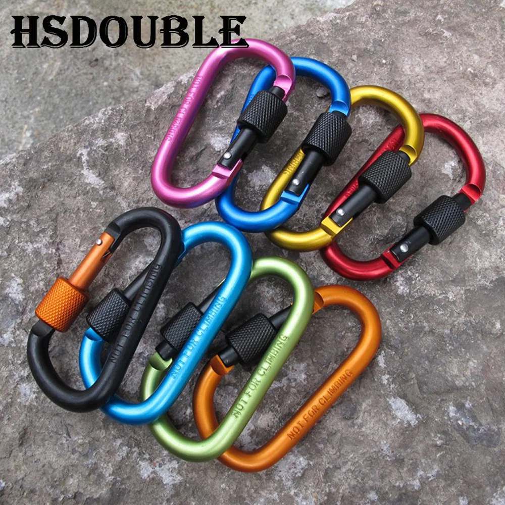 1Pcs Aluminum Carabiner D-Ring Key Chain Clip Snap Hook Karabiner Camping Keyring 8 Colors