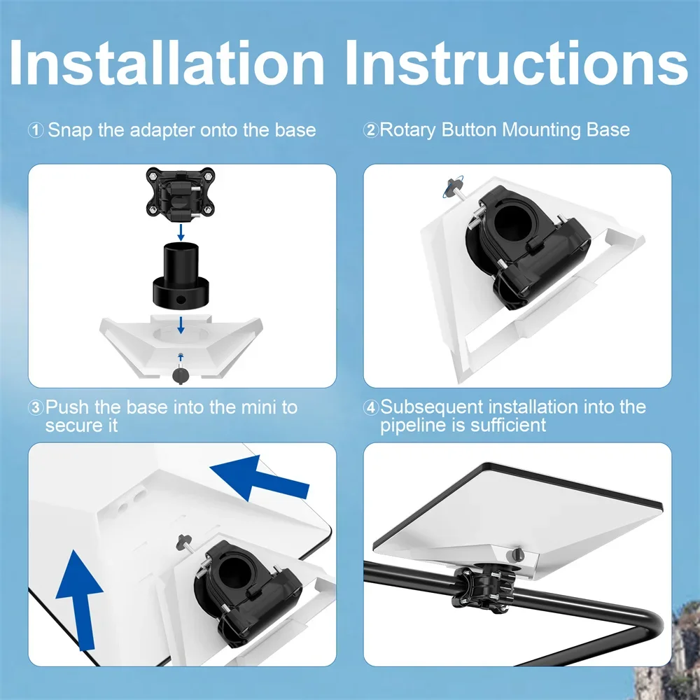 Mount Adapter for StarLink Mini Dish 1/4 Screw Round Aluminum Alloy for StarLink Mini Connector RV Accessories Internet