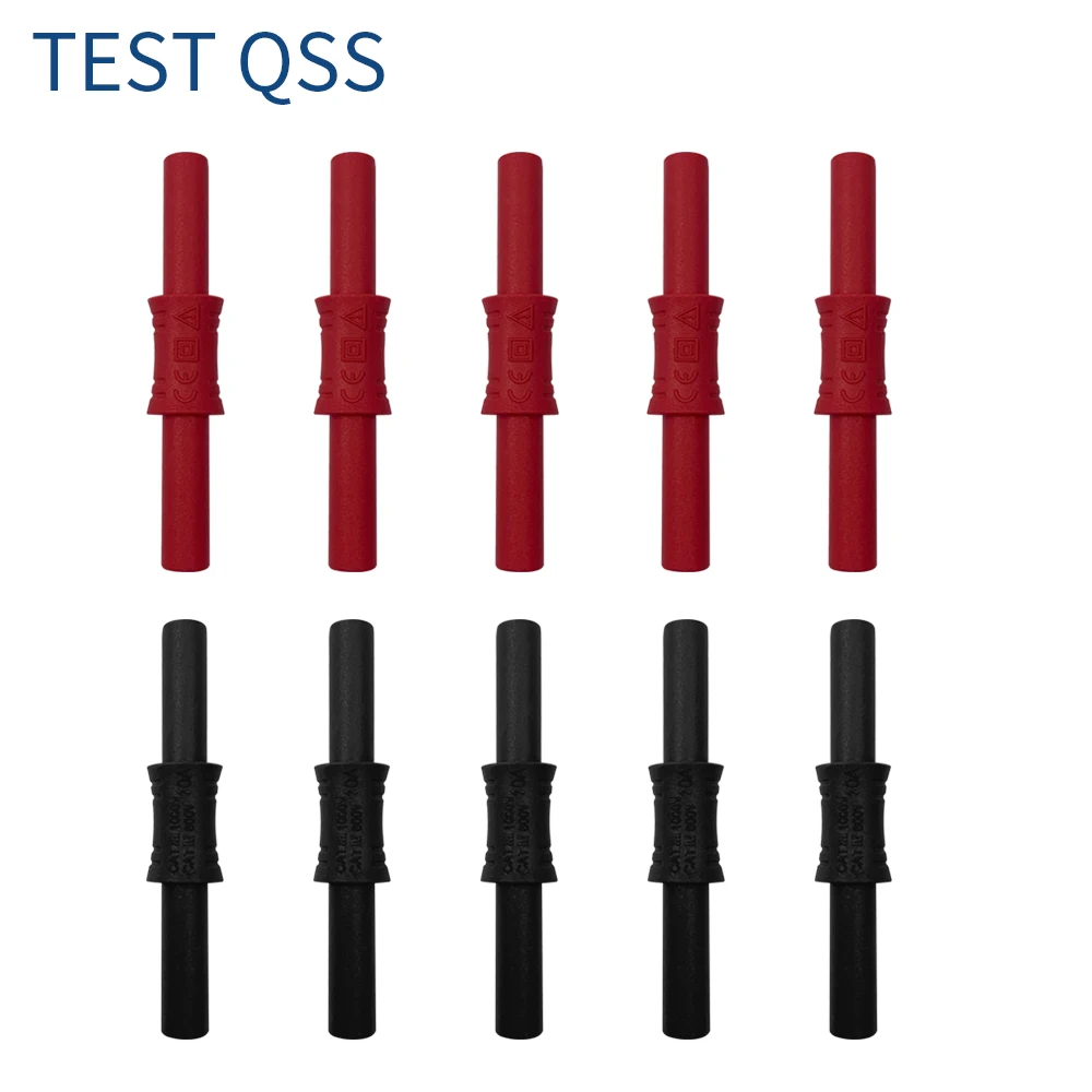 QSS 10PCS 4MM Bananen Buchse Weibliche Adapter Verlängerung Isolierte Banana Stecker Koppler Stecker Q.20009