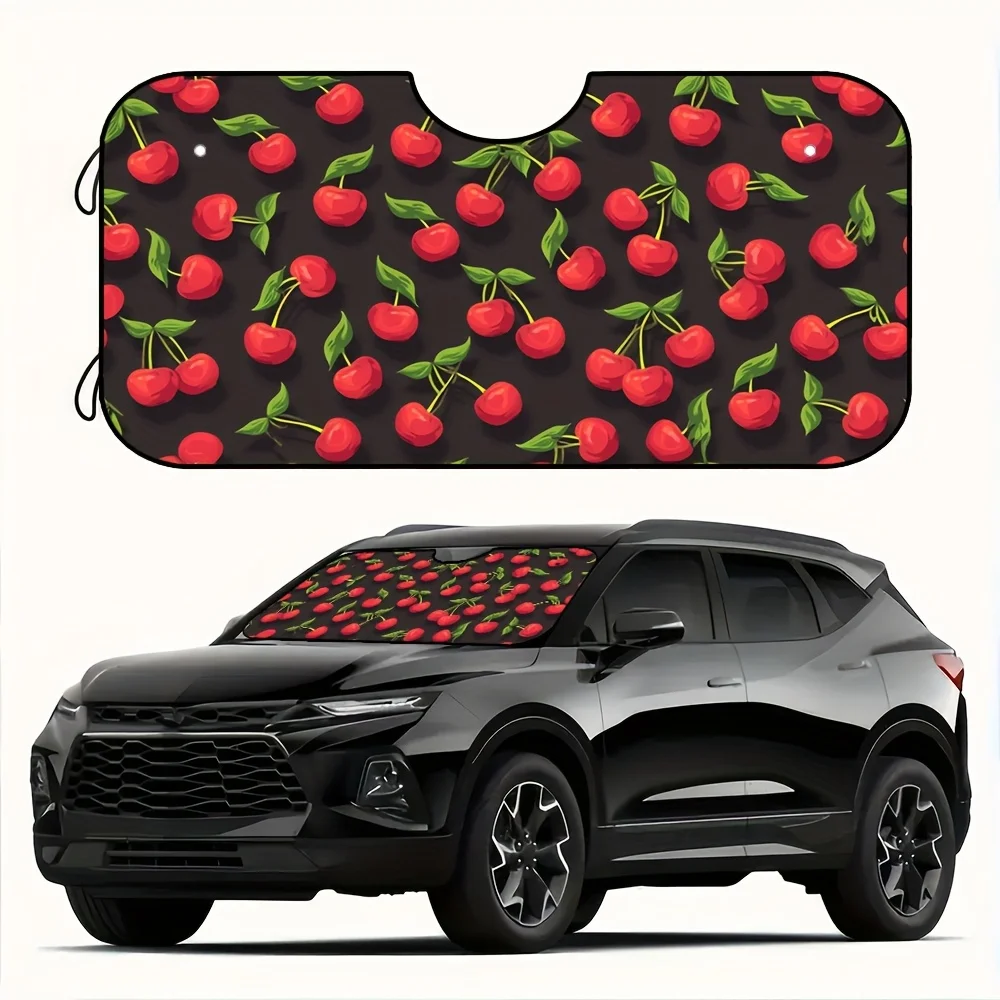 

1 шт., женские автомобильные аксессуары, вишневый солнцезащитный козырек, складная УФ-защита с пряжками, теплозащитный экран и 4 присосками для Se