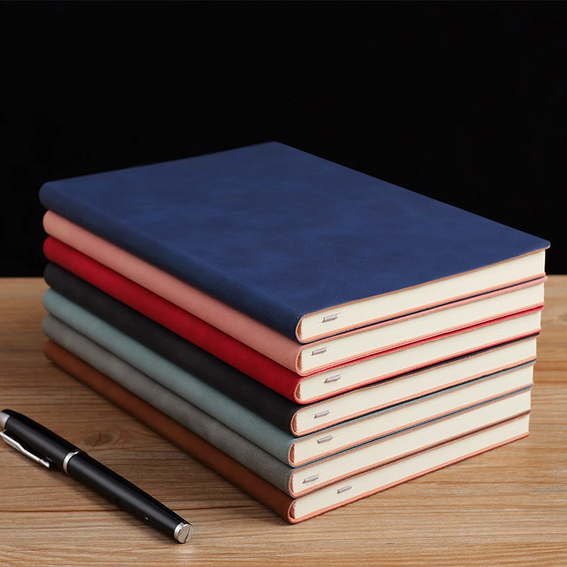 A5 Men Women Leather Book Skin Feeling Fashion Notepad Diary Learning Notebook Business Office Notebooks and Journals Note Book