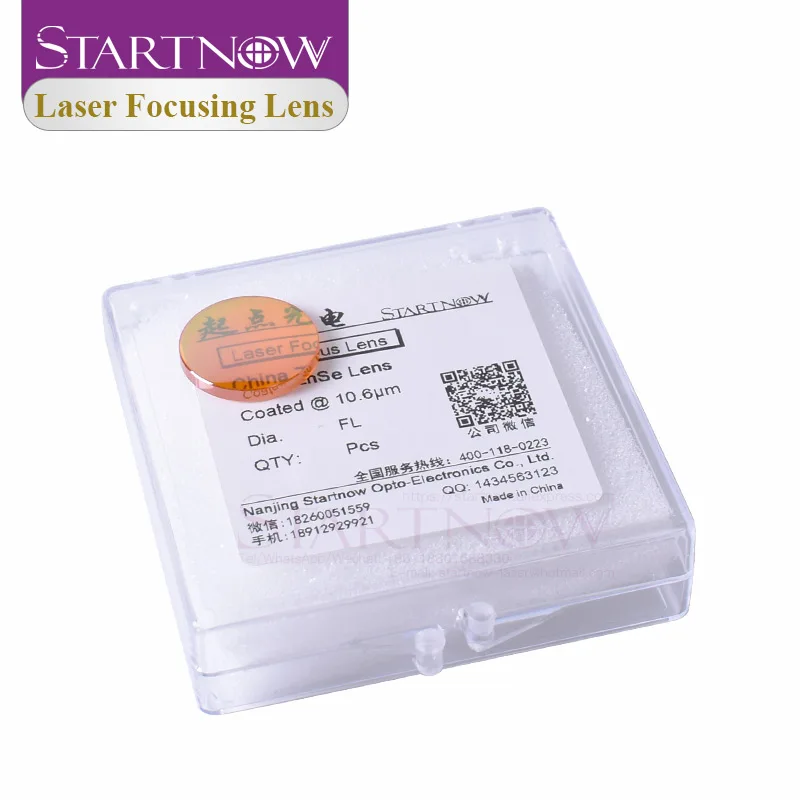 Startnow CO2 Laser Focus Lens China PVD ZnSe 12 18mm 19.05 20mm F38.1 50.8 63.5 76.2 101.6 1.5\