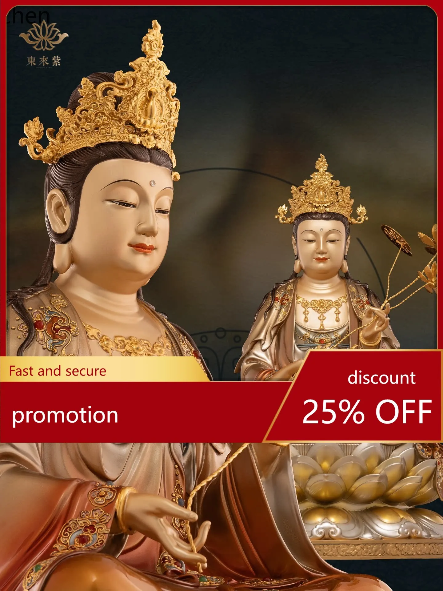 Cz bodhisattva buddha statue lacquer wire carving bronze statue guanyin jing copper worshiping shakyamuni buddha