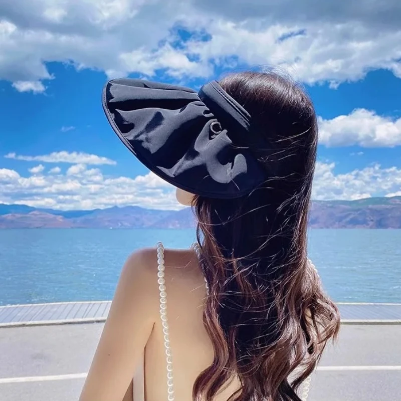 UPF50+ Foldable Headband Sun Visor Hat Dual-Use Full Face Sun Protection Beach Hiking Outdoor Summer Hats for Women view 5