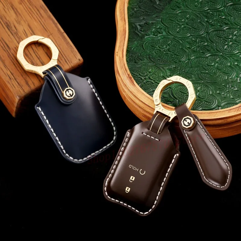 High-End Personality Genuine Leather Key Case Cover Protective Shell Bag For Honda Accord Avancier Odyssey Civic Car Accessories