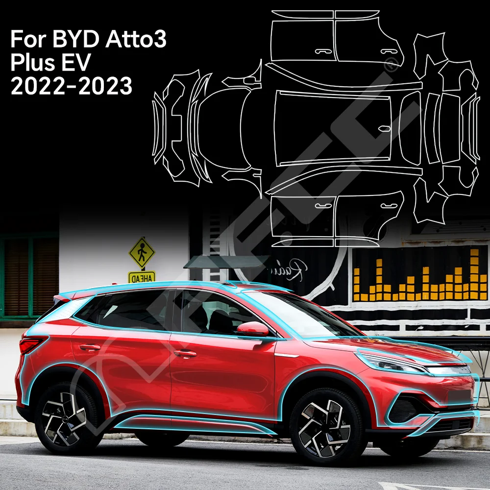 

Защитная пленка из ТПУ 9 мил для BYD ATTO 3 Plus EV 2022-2023, предварительно вырезанная, прозрачная, антицарапийная, для кузова автомобиля