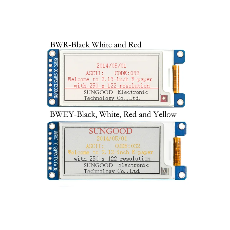 2.13 inch E-Paper Ink Screen Module 122*250 Resolution E-Paper Ink Screen SSD1680 Driver SPI Interface 8 Pin