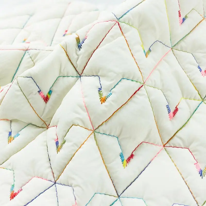 Embroidery fabric Grid Thicken Clip Cotton Quilted Interlining Fabric Emboridery Flower Cloth For Winter Coat Jacket DIY