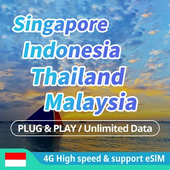 ซิมการ์ดดาต้า South-East 4G ความเร็วสูงเดินทางข้อมูลไม่จำกัดสำหรับสิงคโปร์, มาเลเซีย, ไทย, อินโดนีเซีย