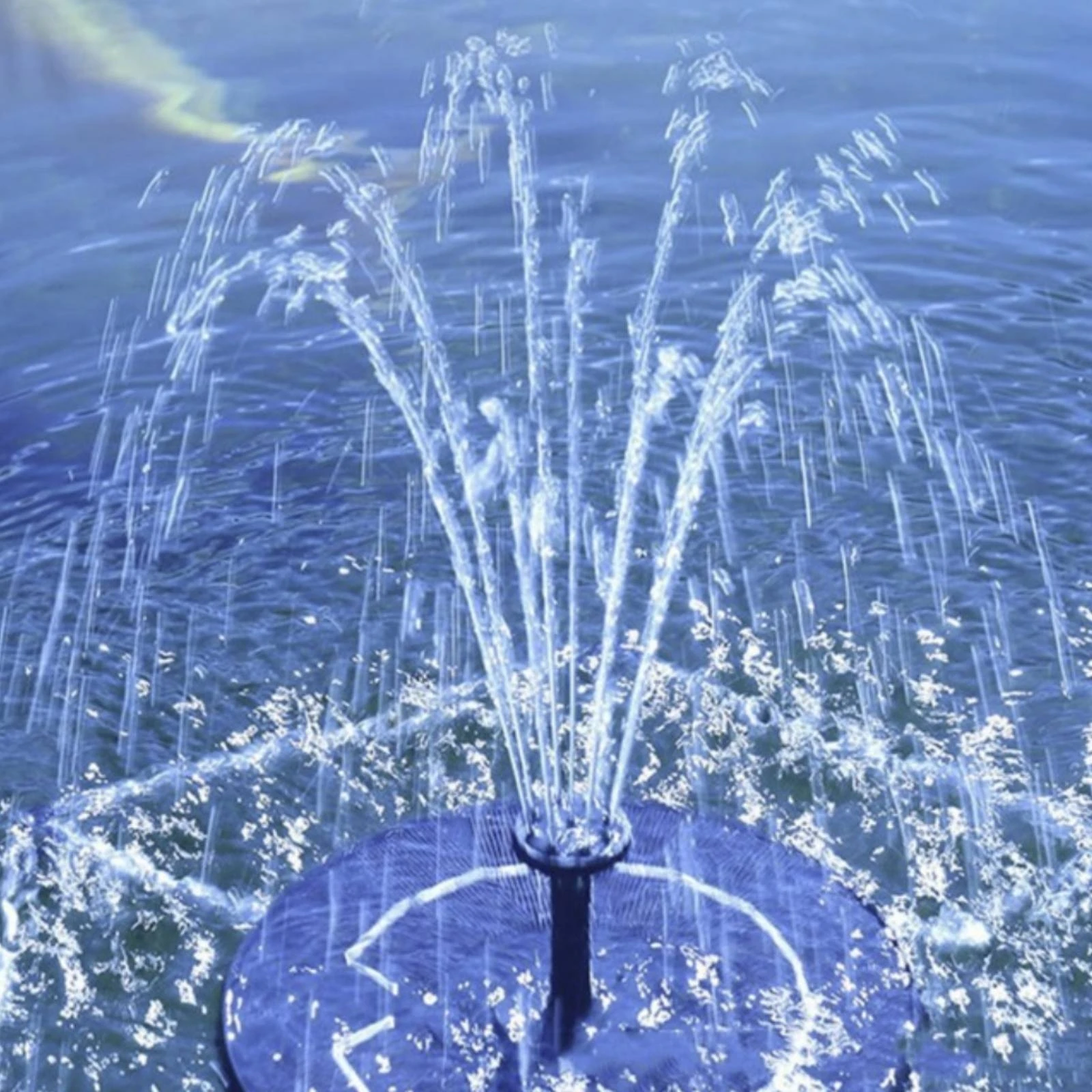 Solar Fountain with 6 Nozzles Direct-Drive Solar Fountain Pump Floating Water Pump Battery-without Batteries Interchangeable