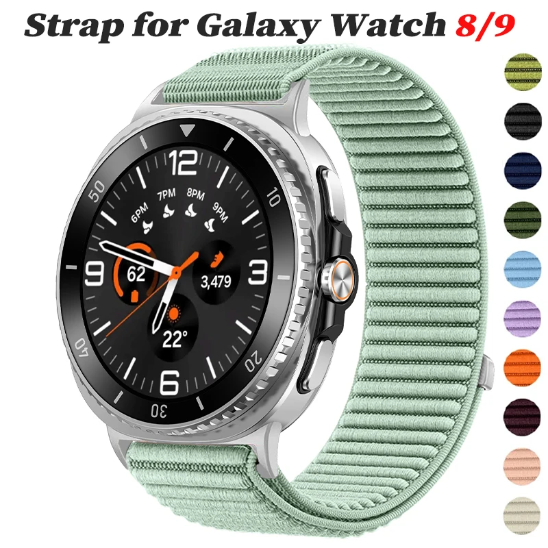 Nylon Strap for Samsung Galaxy Watch 8 Classic 46mm Adjustable Replacement Bracelet for Watch 8 9 44mm 40mm Band Accessories
