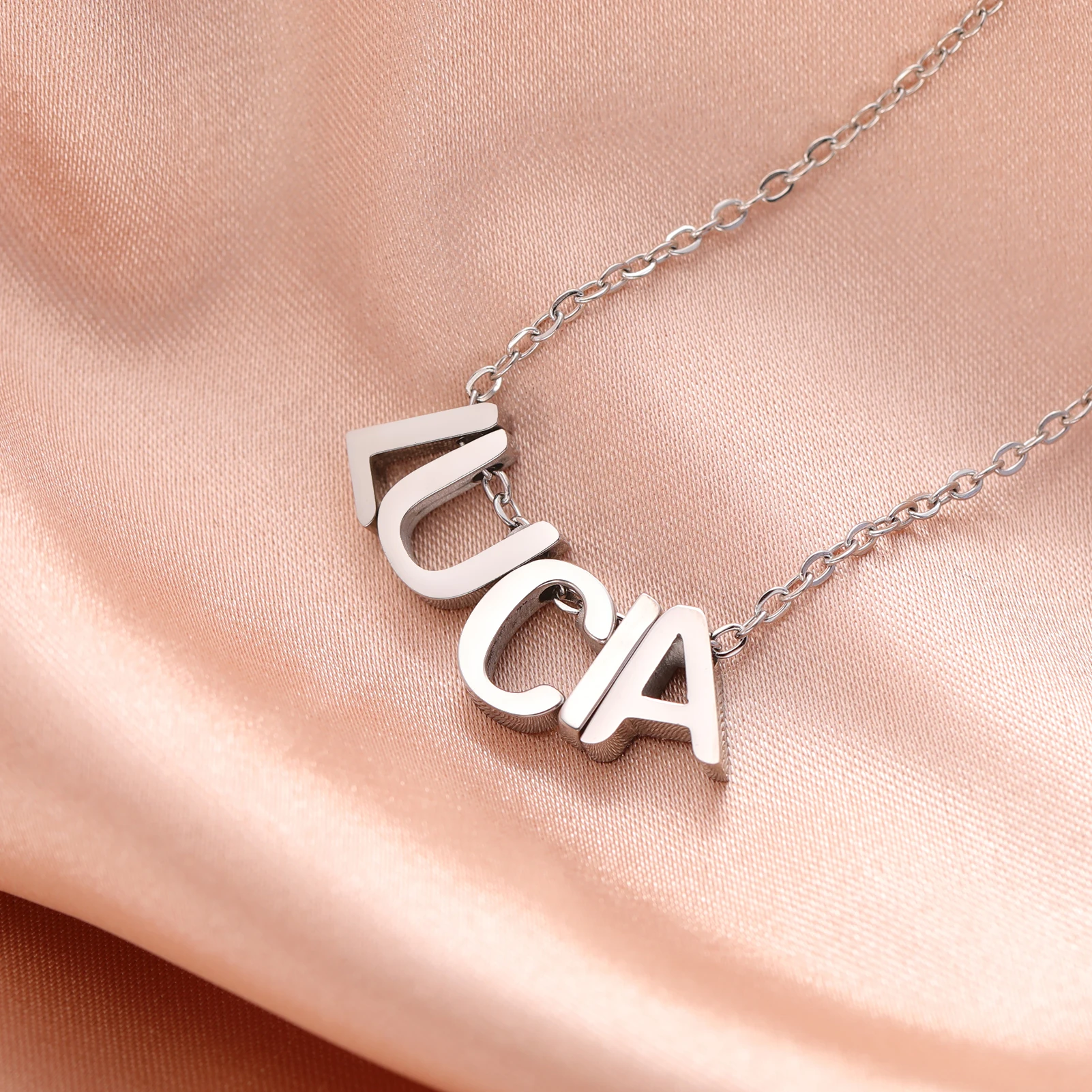 Cazador Custom Name Necklace for Women Personalized Multiple Letters Pendant Neck Chain Stainless Steel Jewelry Birthday Gift