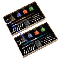 N84B Vintage Dip Pens Fountain Writing 10 Nibs Pen Holder Gift Box Calligraphy