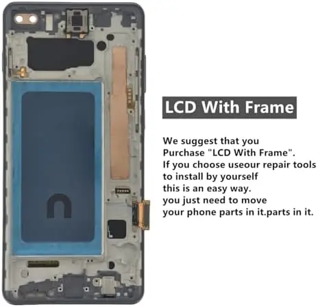 Замена экрана S10 Plus для G975F/G975U/G975W 6,4-дюймовый сенсорный ЖК-дигитайзер, черный