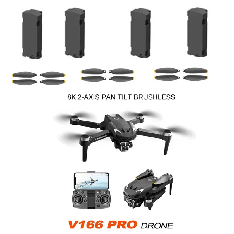 

V166 бесщеточный пульт дистанционного управления RC Дрон запасные части V166 бесщеточный Дрон 3,7 в 1800 мАч батарея/пропеллер V166 PRO батарея дрона