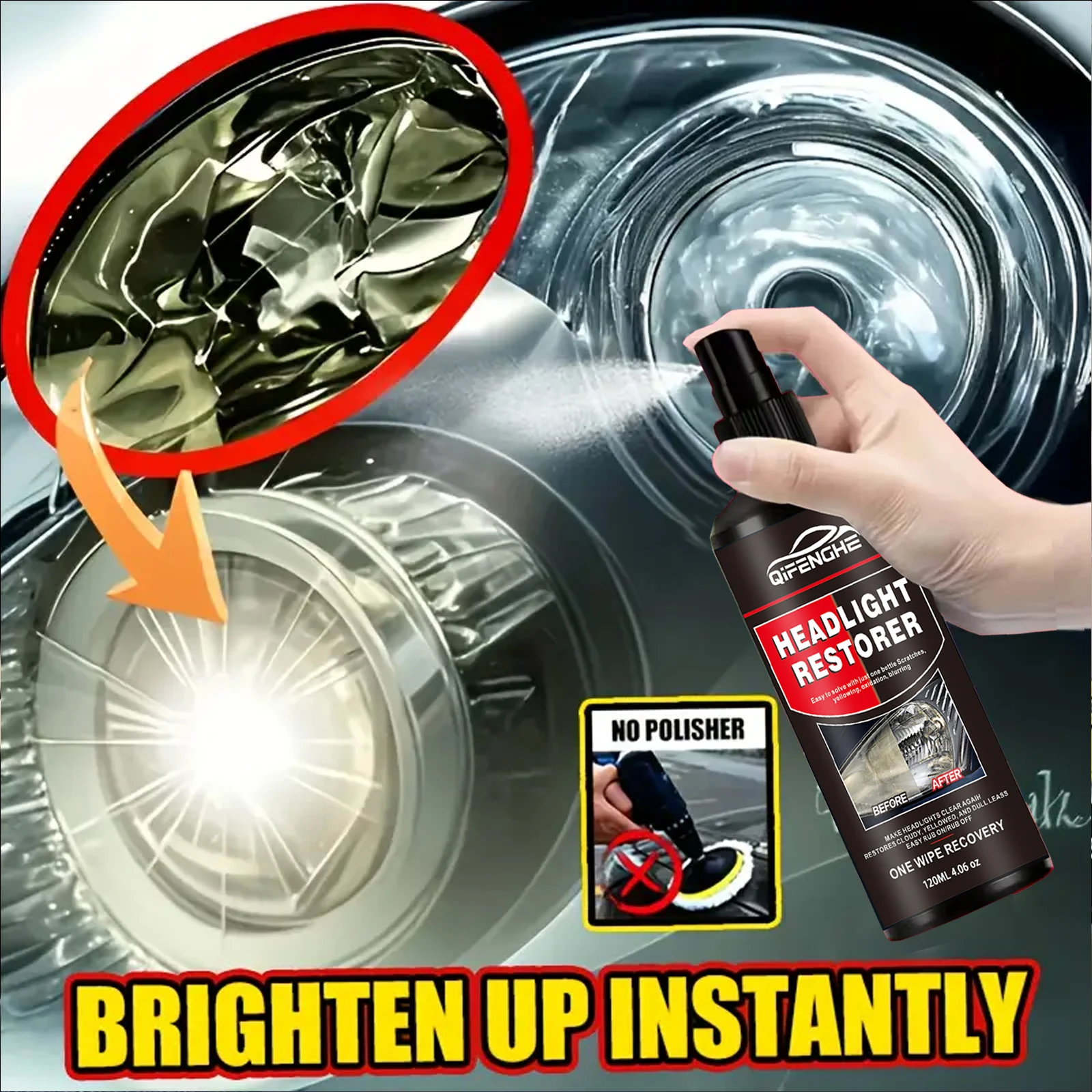 مجموعة ترميم المصابيح الأمامية - حل إصلاح متطور للمصابيح الأمامية الشفافة والمشرقة، يمنع الاصفرار والأكسدة، يدوم طويلاً #3
