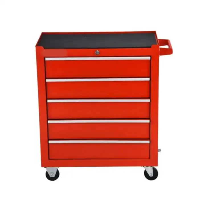 5 Drawers Roller Cabinet Storage Tool Chest Cabinet Toolbox Trolley Tool Cabinet with 4 Wheels