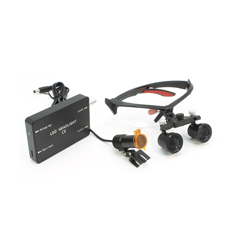 

2.5-3.5x Adjustable/420mm Magnifier/Headband Dentl Magnifier With LED Headlight