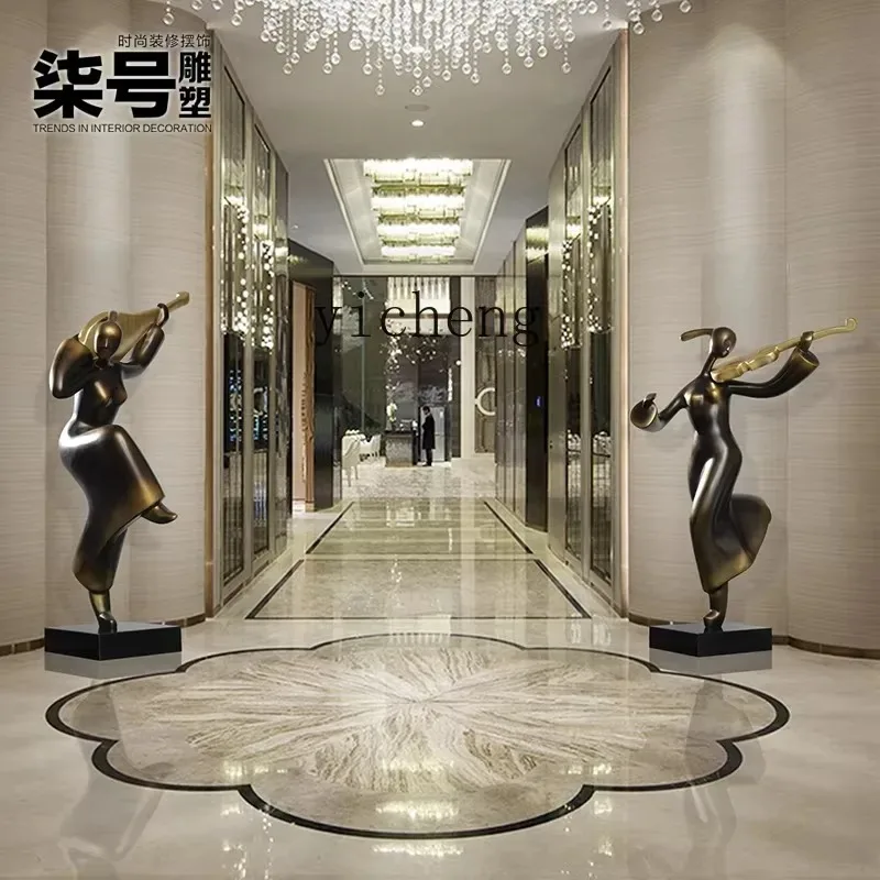 Bj-1Lady Ornament Welcome Figure Sculpture Large Floor Aisle Decorative Artwork