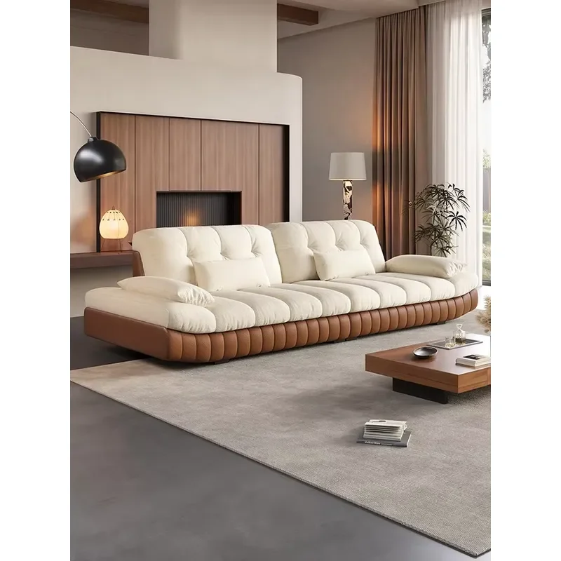 Cream Style Sectional Fabric Sofa Wooden Feet Modern Living Room High End Sofa Set Hotel Use Popular Soft Cloud