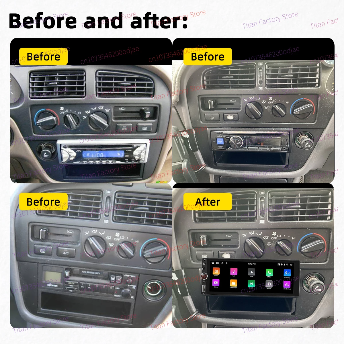 1 Din راديو السيارة أندرويد لتويوتا كامري 1992-1996 6.86 "شاشة ستيريو Carplay أندرويد السيارات الوسائط المتعددة رئيس وحدة Autoradio #3