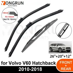 3PCS Car Wiper for Volvo V60 Hatchback 2010-2018 Front Rear Windshield Four Seasons durable Accessories 2010 2011 2012 2018