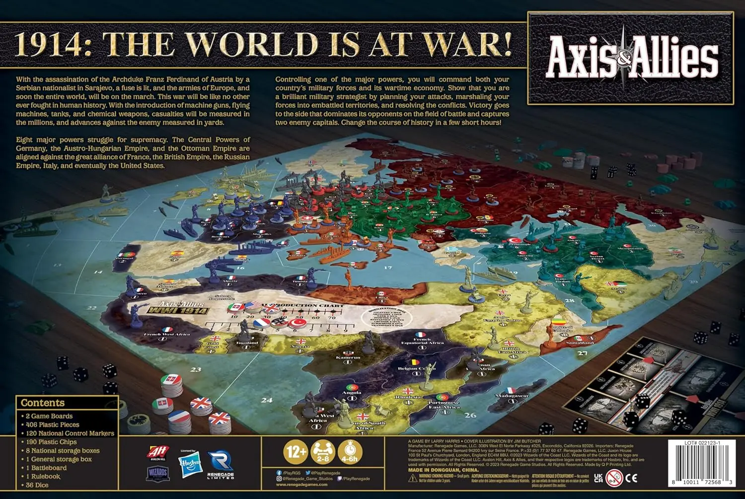 Game Studios: Axis & Allies: WWI 1914 - A Strategic War Board Game for 2-8 Players, Intense Strategy Gameplay, 4 to 6 Hour Play