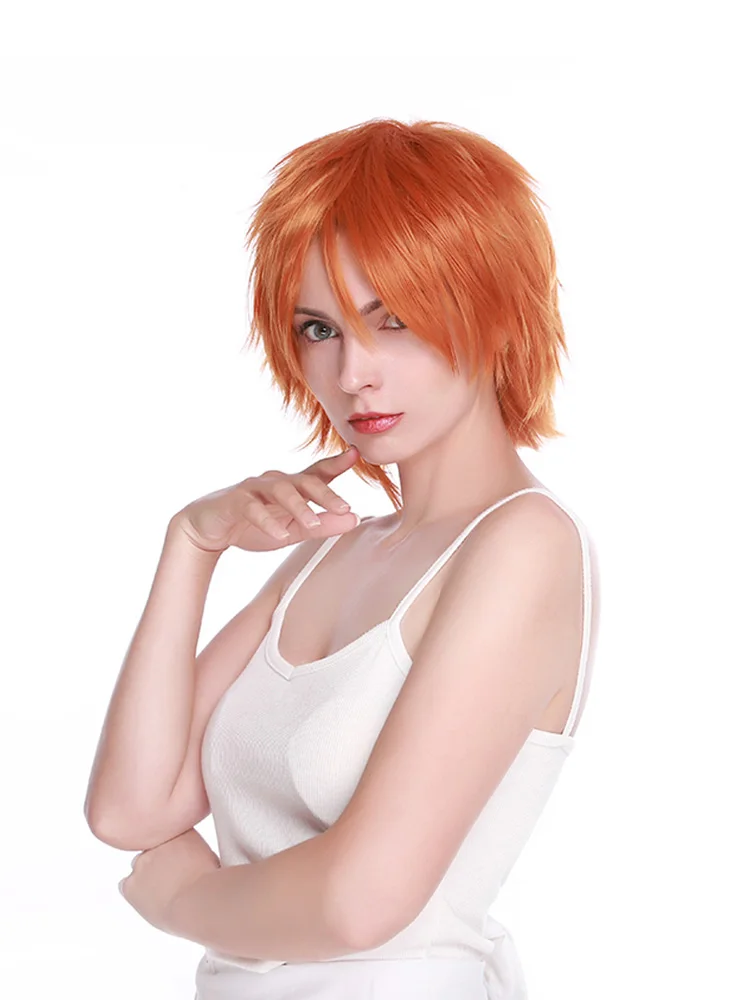 BENIHAIR Peruka syntetyczna Cosplay Peruka Biały Czerwony Zielony Niebieski Różowy Żółty Włosy Krótka peruka warstwowa Fałszywe przedłużanie włosów Mężczyźni Kobiety Peruka imprezowa — zdjęcie 2