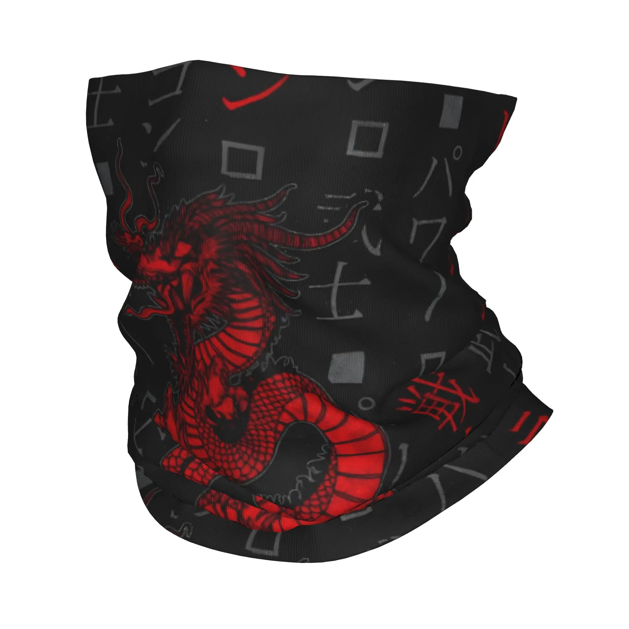 Red Dragon Animal Bandana Neck Gaiter Windproof Face Scarf Cover Men Women Symbolizes Luck New Year Gift Headwear Tube Balaclava