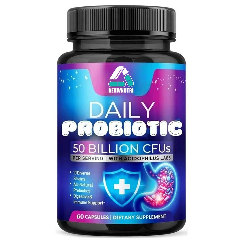 10 High-quality Bacterial Strains+digestive Enzymes, Supporting Intestinal Health, Constipation and Bloating, 60 Capsules
