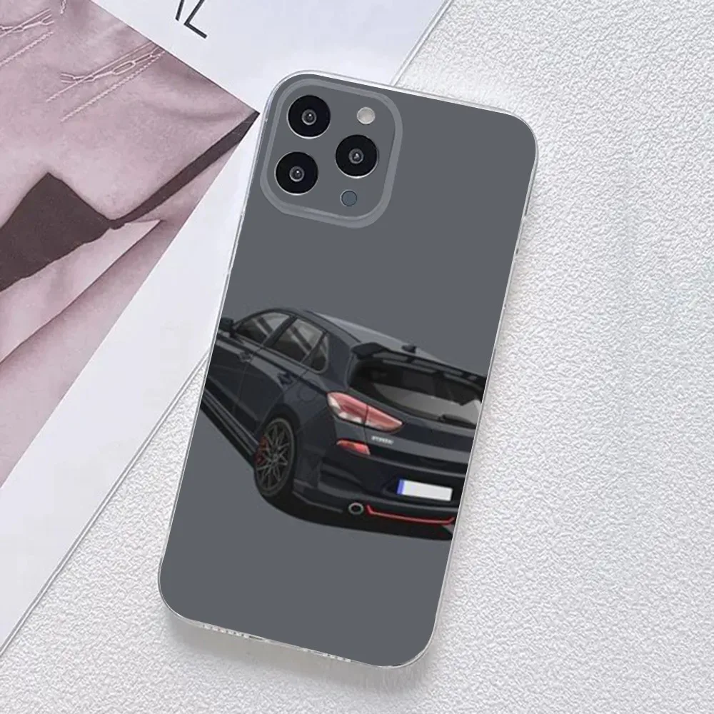 I20N I30N Blue Cars Phone Case For iPhone 11,12,Mini,13,14,15,Pro,XS,Max,X 8,7,6s,Plus,5,SE,XR Transparent Shell