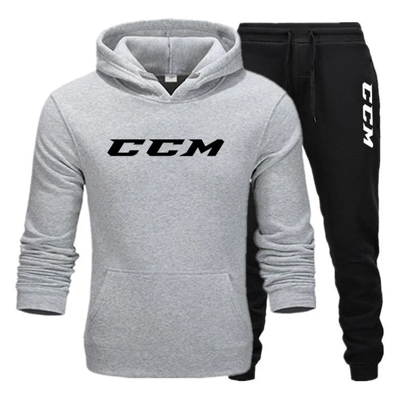 

Men Hoodies Jogging Tracksuit Outdoor Hooded Two Piece Sets Casual Sport Long Sleeve Pullover + Drawstring Pants Suit Racing