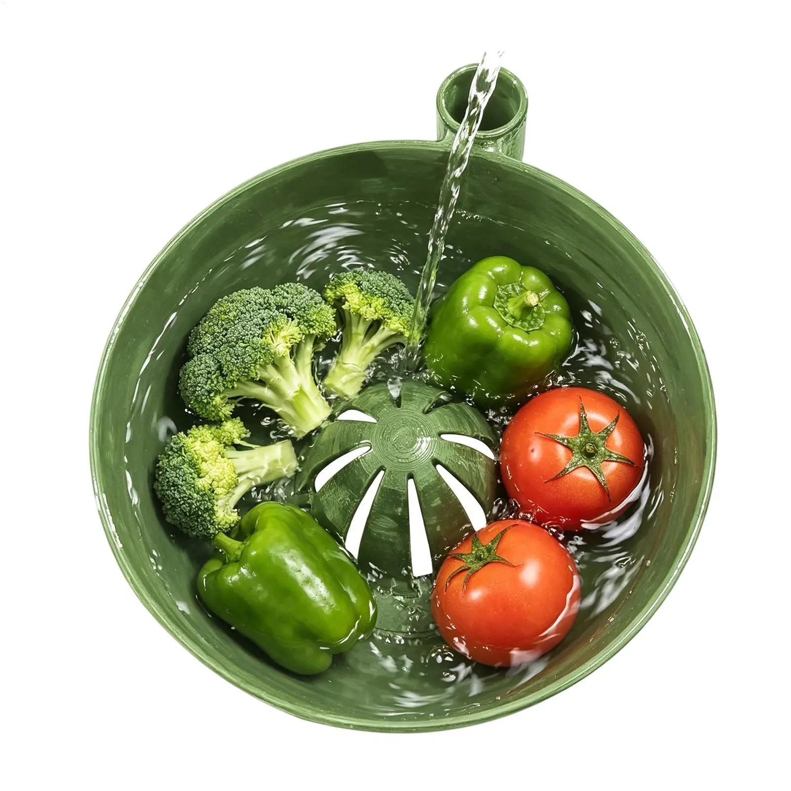 Self Rotating Berry Bowl 3D Printed Quick Self Rotating Basket with Drain Holes Berry Washing Spinner for Vegetable Prep Dipping