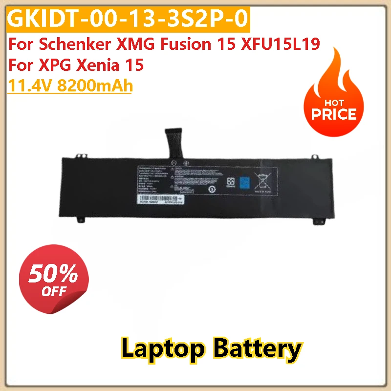 100% New GKIDT-00-13-3S2P-0 Laptop Battery 11.4V 8200mAh For Schenker XMG Fusion 15 XFU15L19 and For XPG Xenia 15High Quality