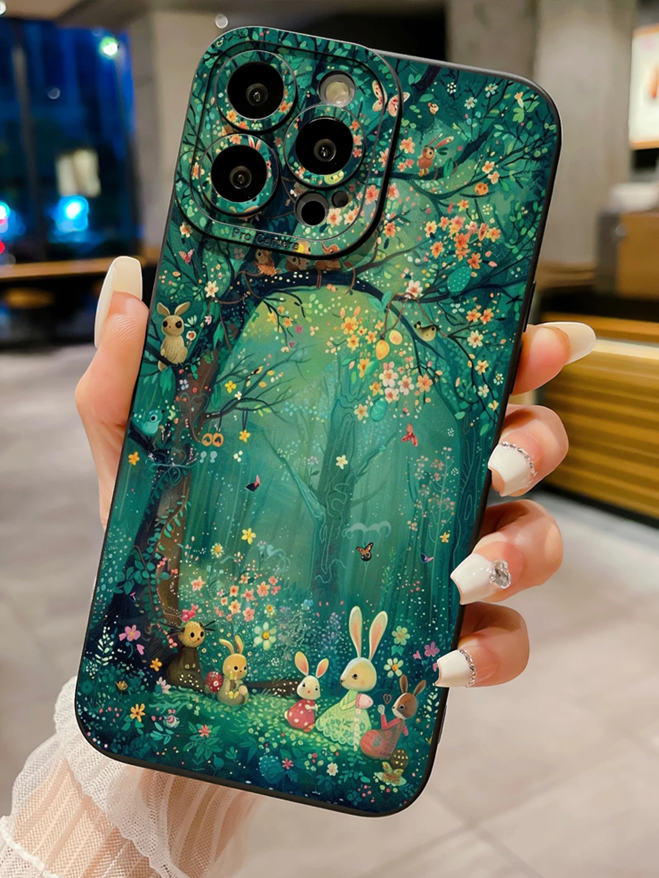for Compatiable with Galaxy A51 4G Forest Bunny Anti-Scratch Case Beauty Cover