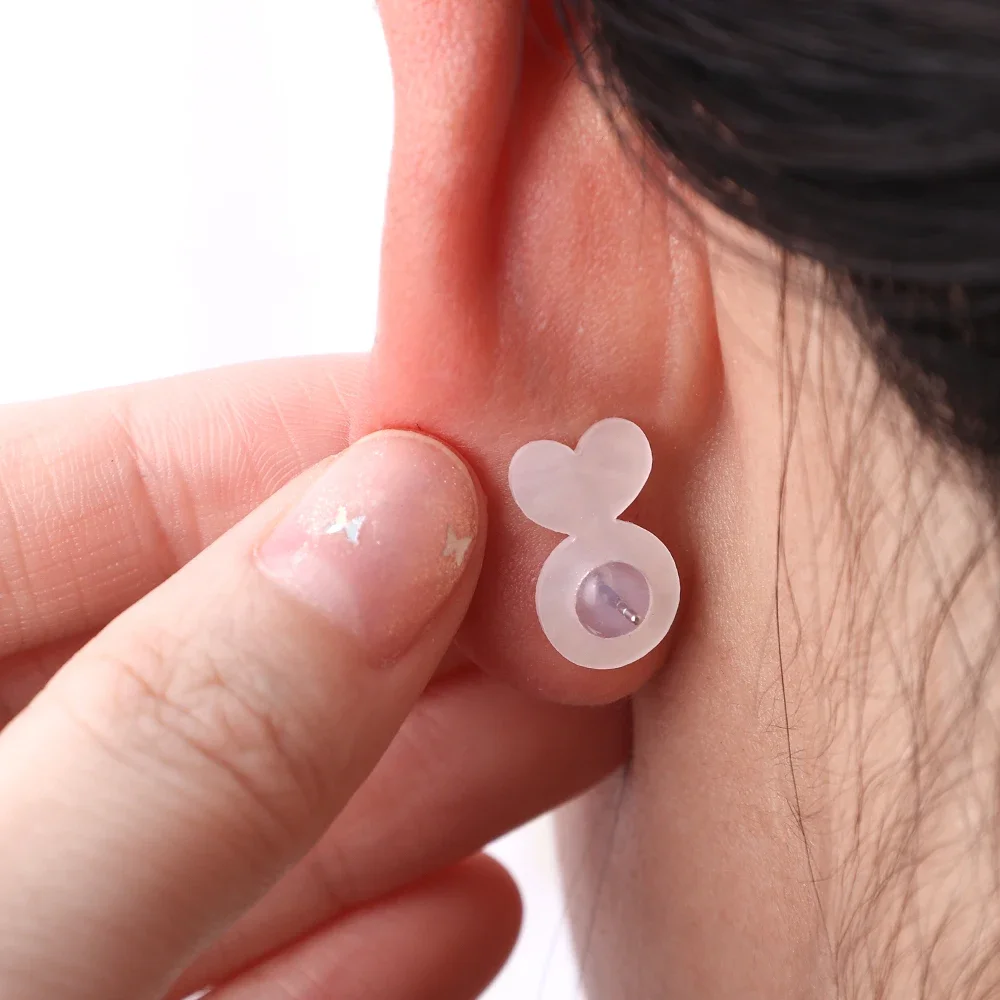 Earrings Jewelry Accessories Rubber Back Silicone Round Ear Plugging Blocked Earring Back Stoppers for DIY Earrings ﻿