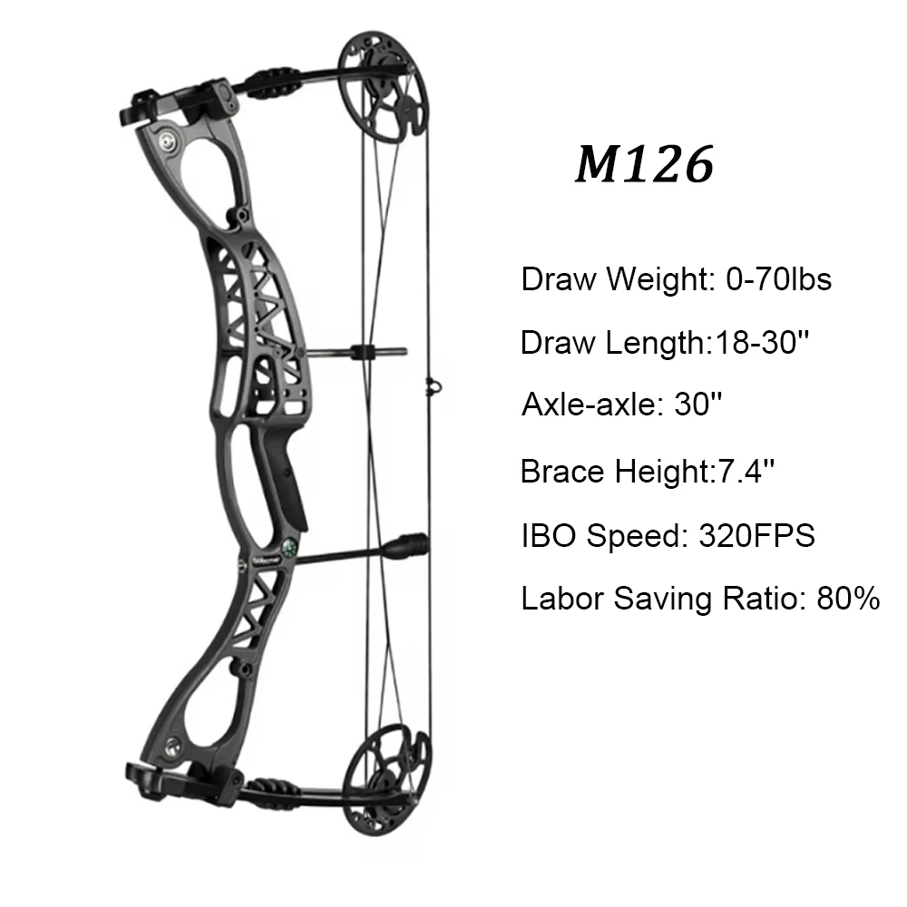 High Quality Compound Bow Junxing M126 Archery Pulley Bow 0-70lbs Speed 320FPS For Outdooor Shooting Hunting