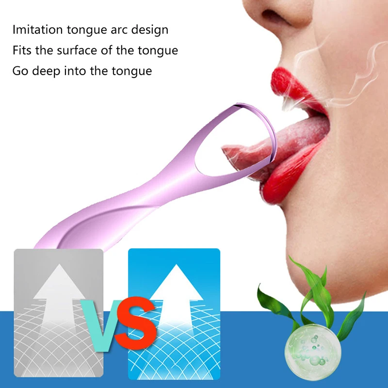 Tongue Scraper Cleaner Brush Bad Breath Removal Cleaning Stainless Steel Coated Tongue Toothbrush Oral Hygiene Care Tools