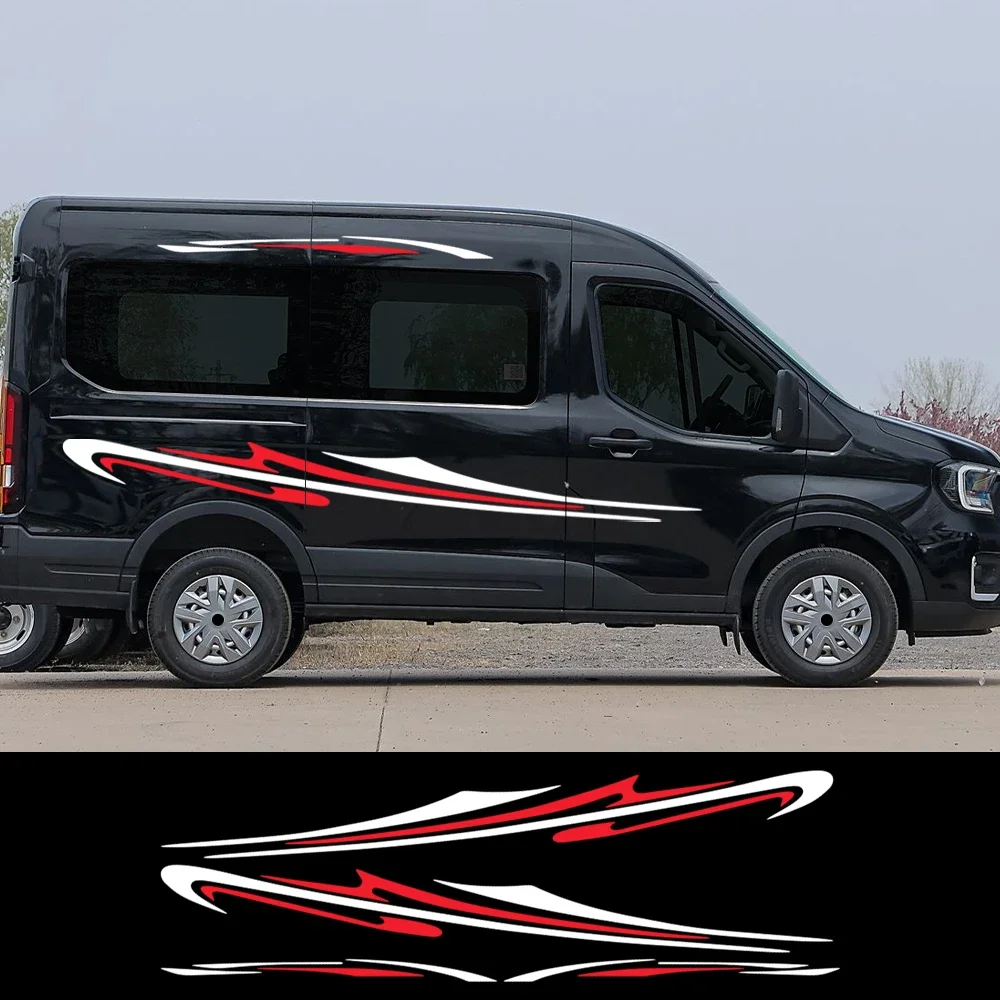 4PCS Car Side Body Stickers Waterproof Vinyl Decals For Van Camper RV Motorhome Auto Body Tuning Decoration Stickers Accessories