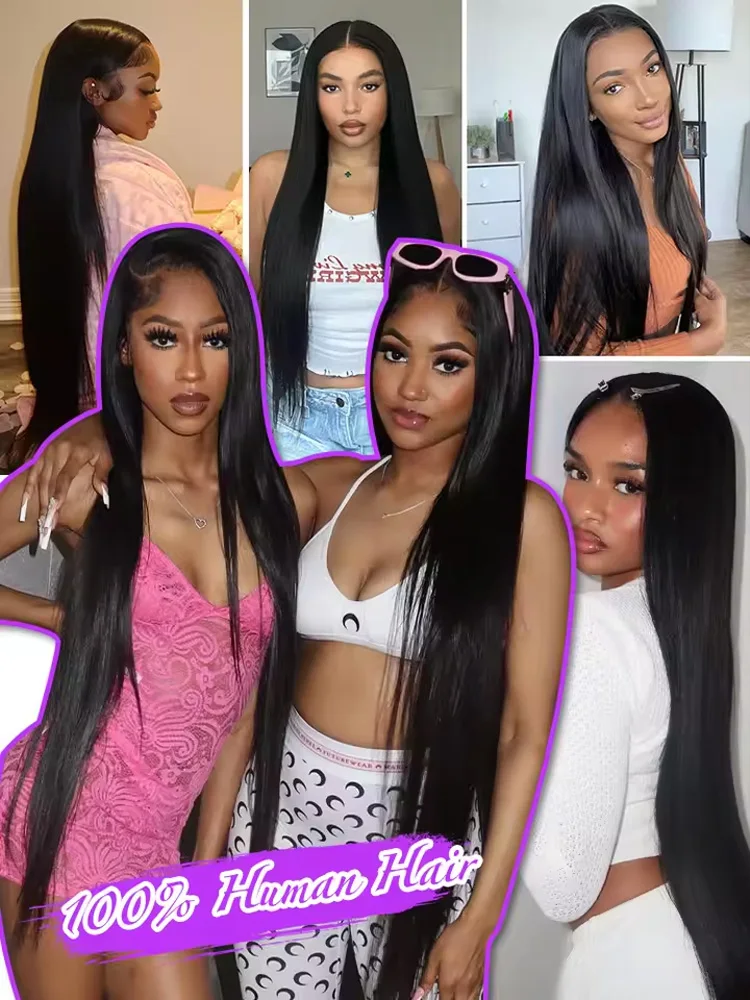 الكثافة 13x6 العظام مستقيم Hd الدانتيل شعر مستعار أمامي 40 بوصة 13x4 الدانتيل أمامي خصلات الشعر المستعار الإنسان للنساء خصلات الشعر المستعار البرازيلي