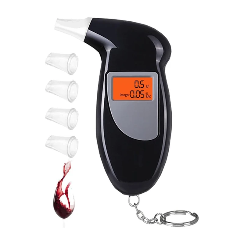 Breathalyzer Alcohol Tester, Portable Mounted Blow Type Alcohol Detector, Alcohol Tester With Digital LCD Display Easy Install