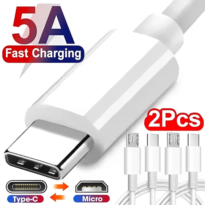 2-1PCS USB Type C To Micro 5V/2.4A Fast Charging 480mbps Data Transfer OTG Adapter Cable for Samsung Xiaomi Huawei Macbook Pro